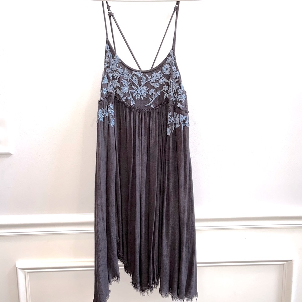 Free People Embroidered Babydoll Slip Dress S